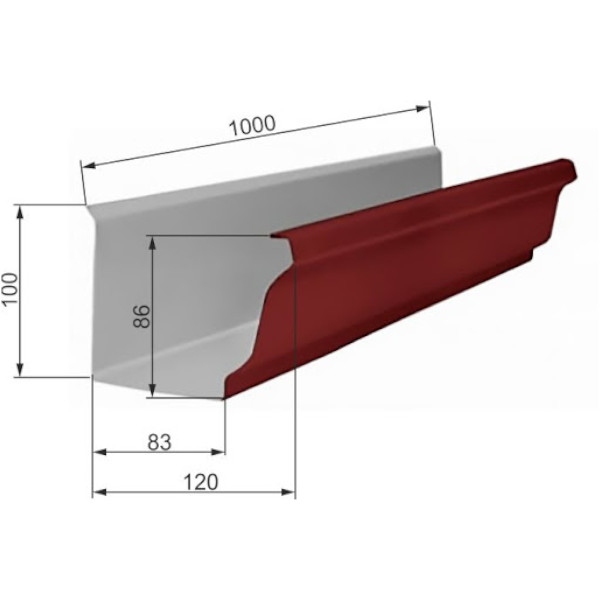 Желоб водосточный 120х86х3000 МП-МОДЕРН(10)