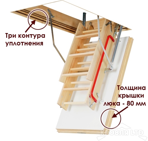 Суперэнергосберегающая лестница Fakro LWT 70х130х305