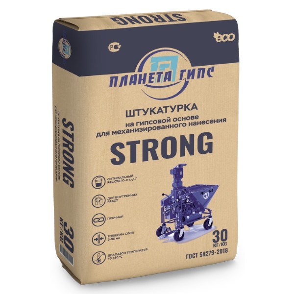 Штукатурка гипсовая машинного нанесения  "Strong" " 30 кг (40/45/50)"