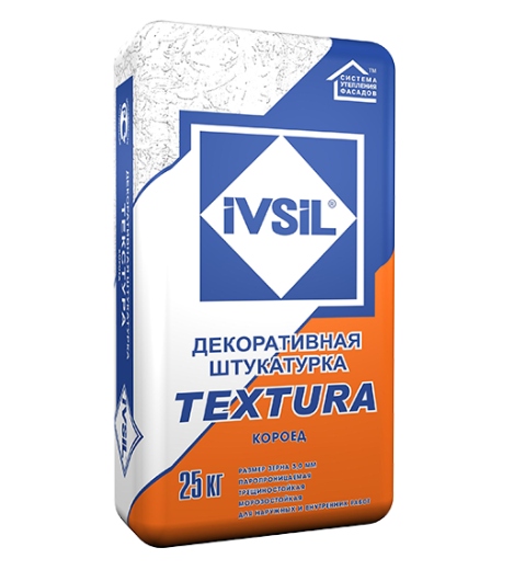 Штукатурка IVSIL TEXTURA Короед 1,5 белый 25кг (48)