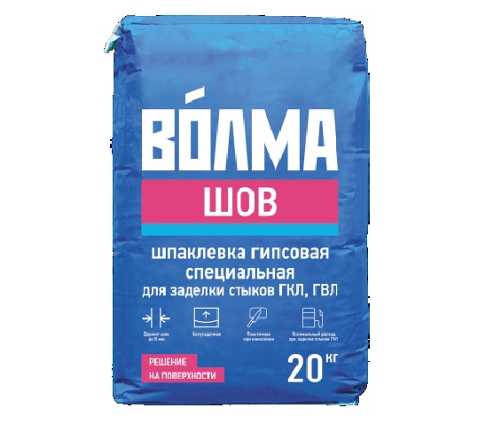 Смесь сухая шпаклевочная на гипсовом вяжущем  "ВОЛМА-Шов" " 20 кг (56)"